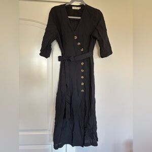 3/$20 Millibon Black Long Sleeve Button Dress